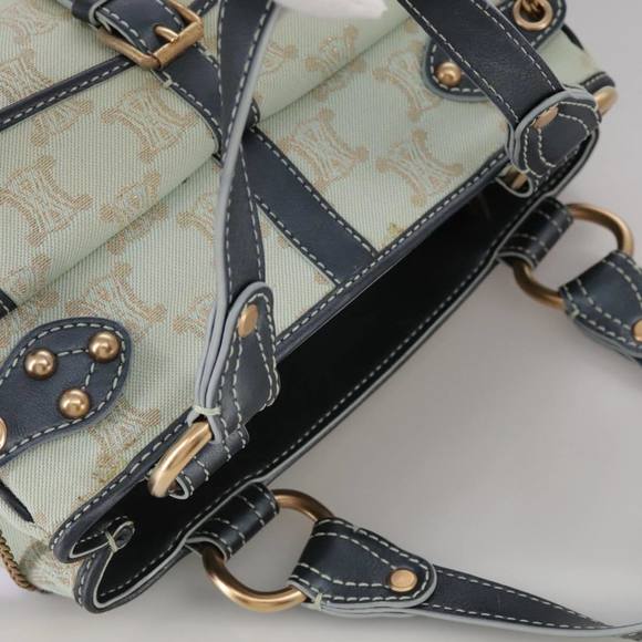 CELINE Paris Macadam Canvas Boogie Hand Bag peppermint Auth 111548 - Picture 7 of 16